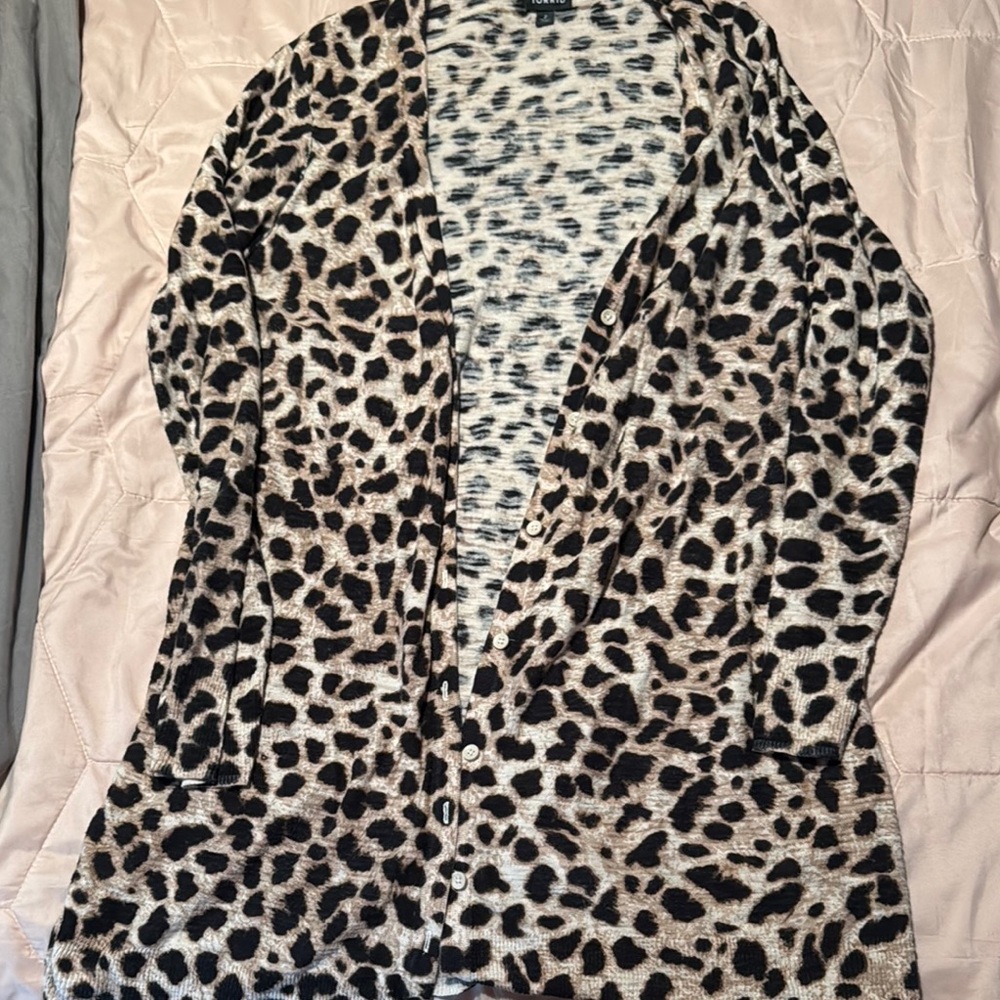 Torrid Leopard Print Button up Cardigan